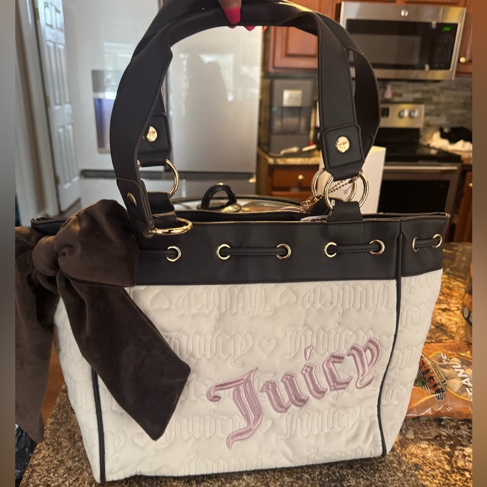 Juicy Couture Brown and Pink Tote with Pink Accents